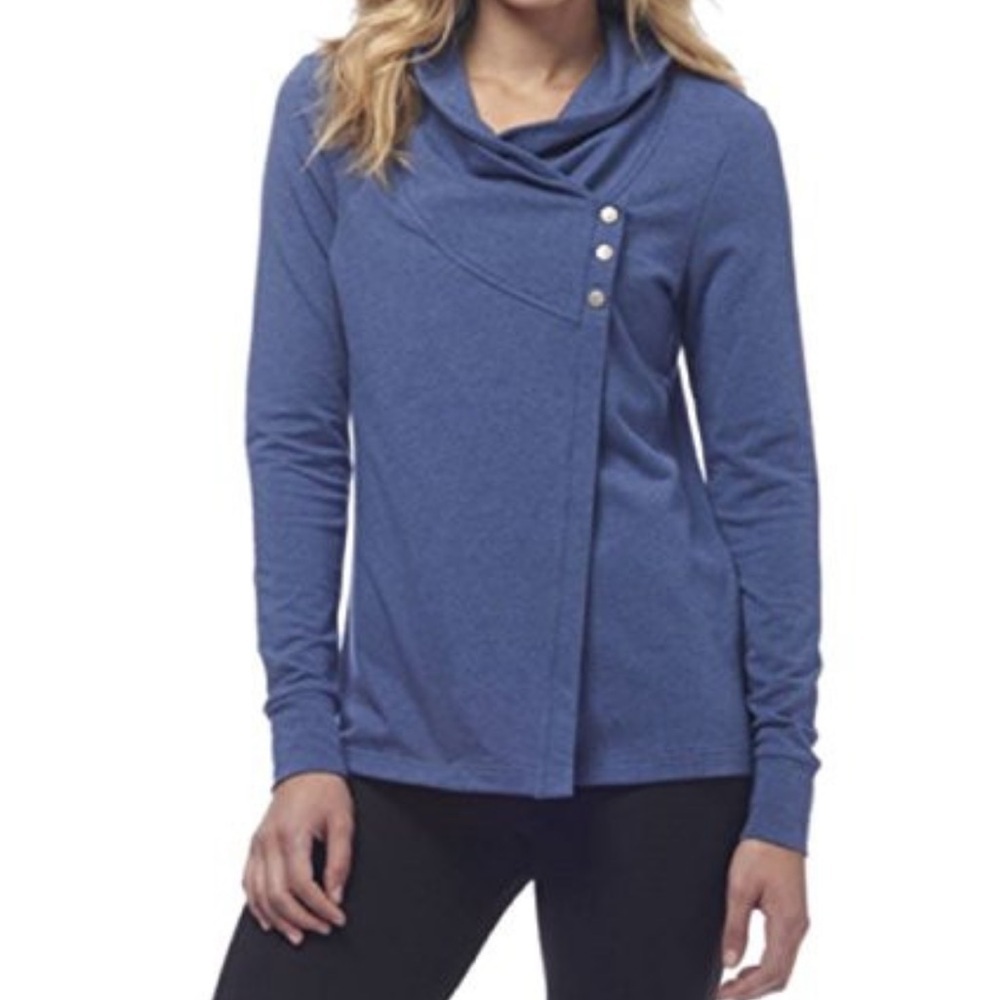 NWT Danskin Small Indigo French Terry Wrap Cardigan
